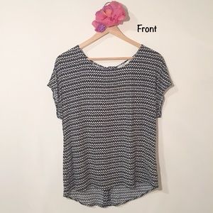 Max Studio Womans Short Sleeve Back-Button Top, M